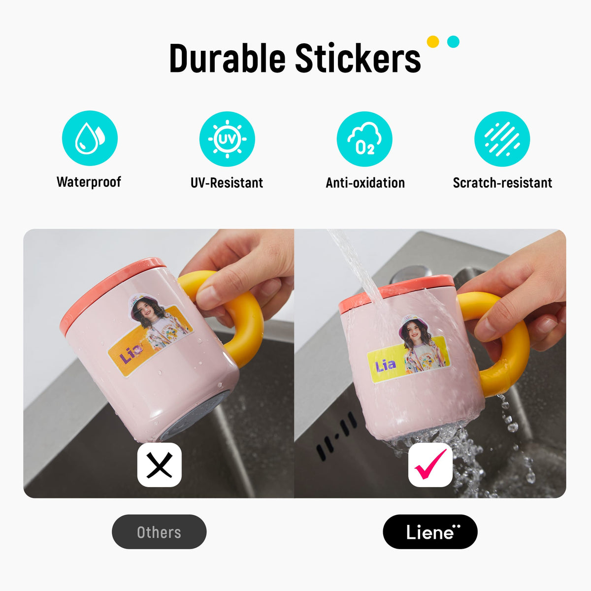 Liene - PixCut Photo Sticker Cutter Sticker Paper 4×7" and Ink Cartridge (72 sheets)