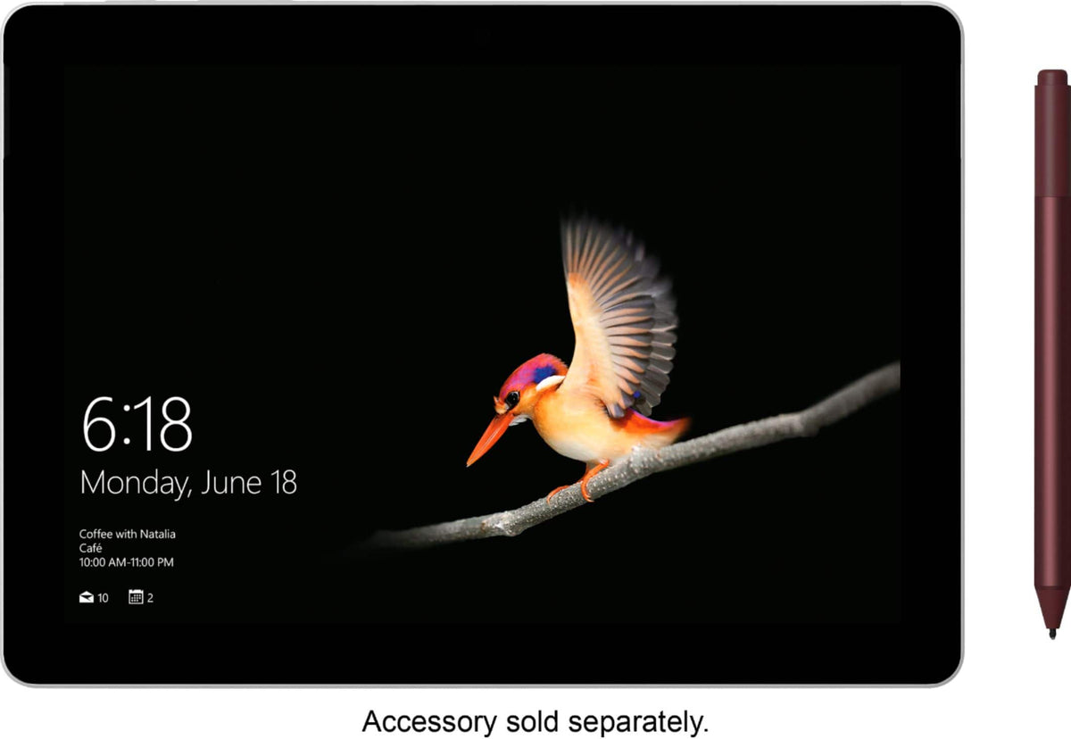 Microsoft - Geek Squad Certified Refurbished Surface Go - 10" Touch-Screen - Intel Pentium Gold - 4GB Memory - 64GB Storage - Silver