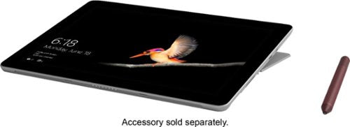 Microsoft - Geek Squad Certified Refurbished Surface Go - 10" Touch-Screen - Intel Pentium Gold - 4GB Memory - 64GB Storage - Silver