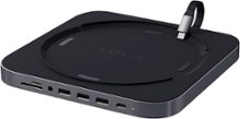 Satechi - Type-C Aluminum Stand and Hub for Mac Mini & Mac Studio - USB-C Data Port, Micro/SD Card Reader, 3 USB 3.0 & Audio Jack - Space Gray