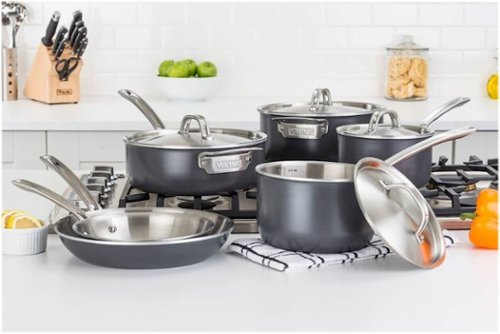 Viking - 5-Ply Hard Stainless 10-Piece Cookware Set - Gray/Stainless Steel