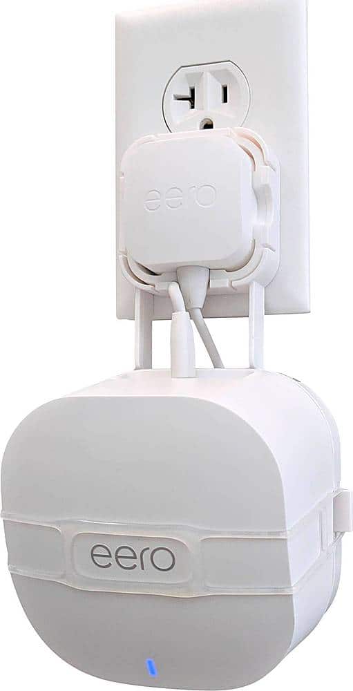 Mount Genie - The Easy Outlet Mount for NEW Amazon eero 6 and Amazon eero Mesh Wi-Fi (2nd Gen 2019) - White