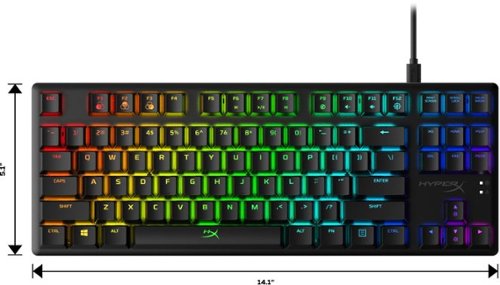 HyperX - Alloy Origins Core TKL Wired Mechanical Tactile Aqua Switch Gaming Keyboard with RGB Back Lighting - Black