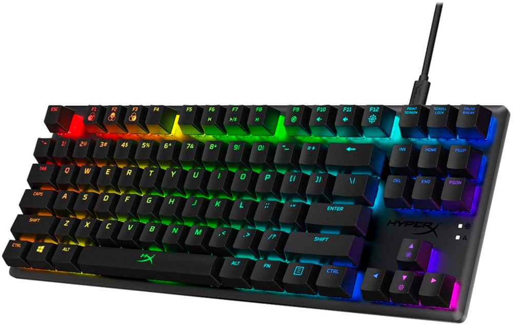 HyperX - Alloy Origins Core TKL Wired Mechanical Tactile Aqua Switch Gaming Keyboard with RGB Back Lighting - Black