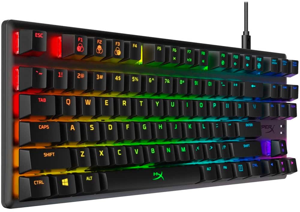 HyperX - Alloy Origins Core TKL Wired Mechanical Tactile Aqua Switch Gaming Keyboard with RGB Back Lighting - Black