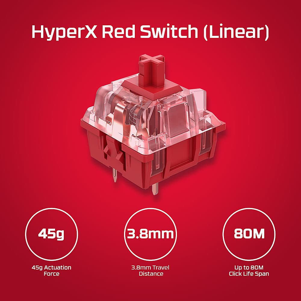 HyperX - Alloy Origins Core TKL Wired Mechanical Tactile Aqua Switch Gaming Keyboard with RGB Back Lighting - Black