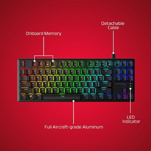 HyperX - Alloy Origins Core TKL Wired Mechanical Tactile Aqua Switch Gaming Keyboard with RGB Back Lighting - Black
