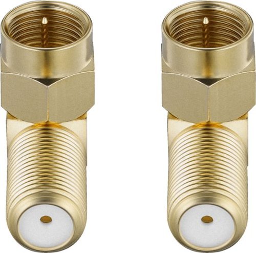 Rocketfish™ - 90-degree Coax Adapter (2 Pack) - Gold