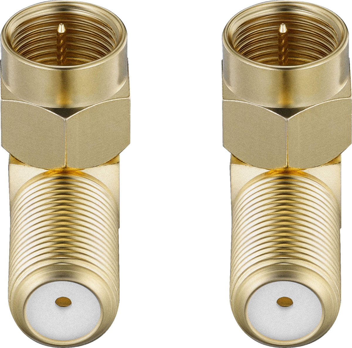 Rocketfish™ - 90-degree Coax Adapter (2 Pack) - Gold