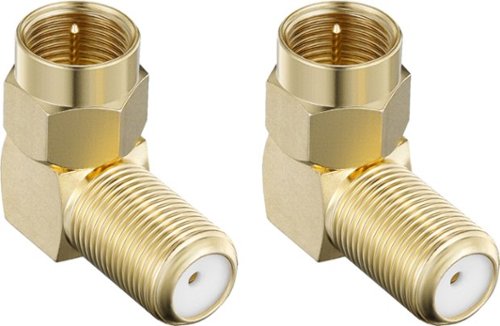 Rocketfish™ - 90-degree Coax Adapter (2 Pack) - Gold