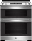 GE - 30" Wide 5 Elements 6.6 Cu. Ft. Slide-In Double Oven Electric True Convection Range w/ Self-Steam Cleaning and Air Fry - Stainless Steel