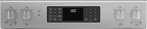 GE - 30" Wide 5 Elements 6.6 Cu. Ft. Slide-In Double Oven Electric True Convection Range w/ Self-Steam Cleaning and Air Fry - Stainless Steel