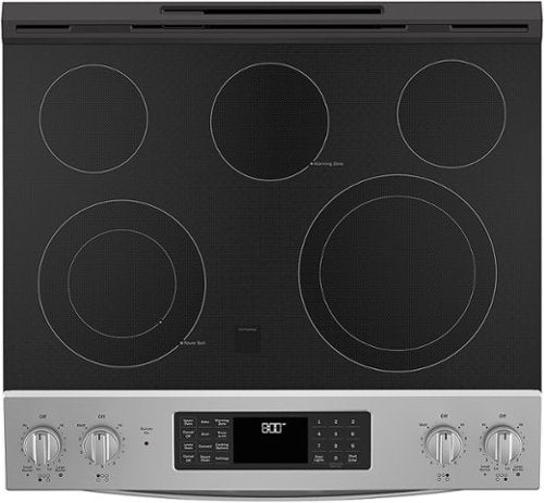 GE - 30" Wide 5 Elements 6.6 Cu. Ft. Slide-In Double Oven Electric True Convection Range w/ Self-Steam Cleaning and Air Fry - Stainless Steel