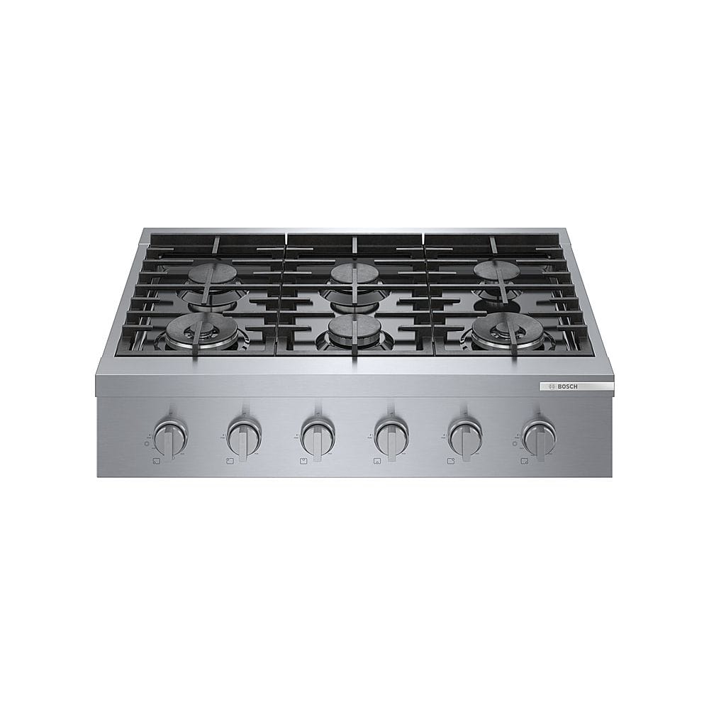 Bosch - 800 Series 36" Gas Rangetop with 4 Burners and 2 Dual Flame Burners and LP Conversion - Silver