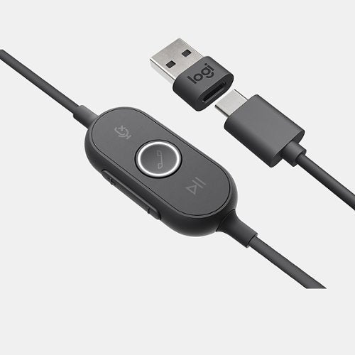 Logitech - Zone Wired Noise Cancelling On-Ear Headset for Microsoft Teams - Graphite