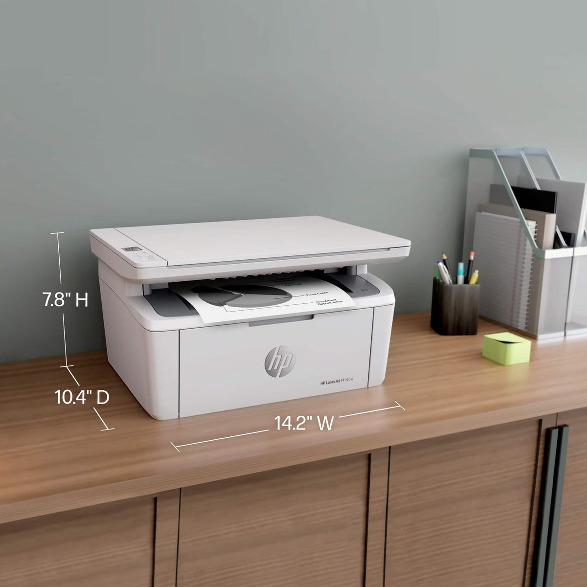 HP - LaserJet M140w Wireless AI-Enabled Black and White Laser Printer - White
