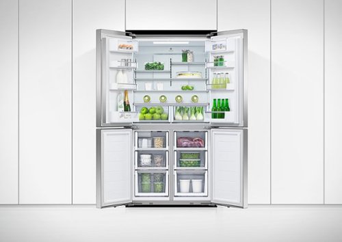 Fisher & Paykel - 36 in. Wide 36-In 18.9 cu ft Freestanding Quad Door Refrigerator - Stainless Steel