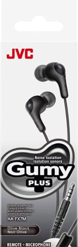 JVC - Wired Gumy Plus In Ear Headphones with Microphone and Remote - Black