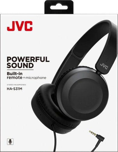 JVC - Powerful Sound On Ear Headphones - Black