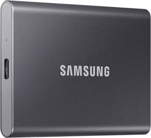 Samsung - Geek Squad Certified Refurbished T7 1TB External USB 3.2 Gen 2 Portable SSD with Hardware Encryption - Titan Gray
