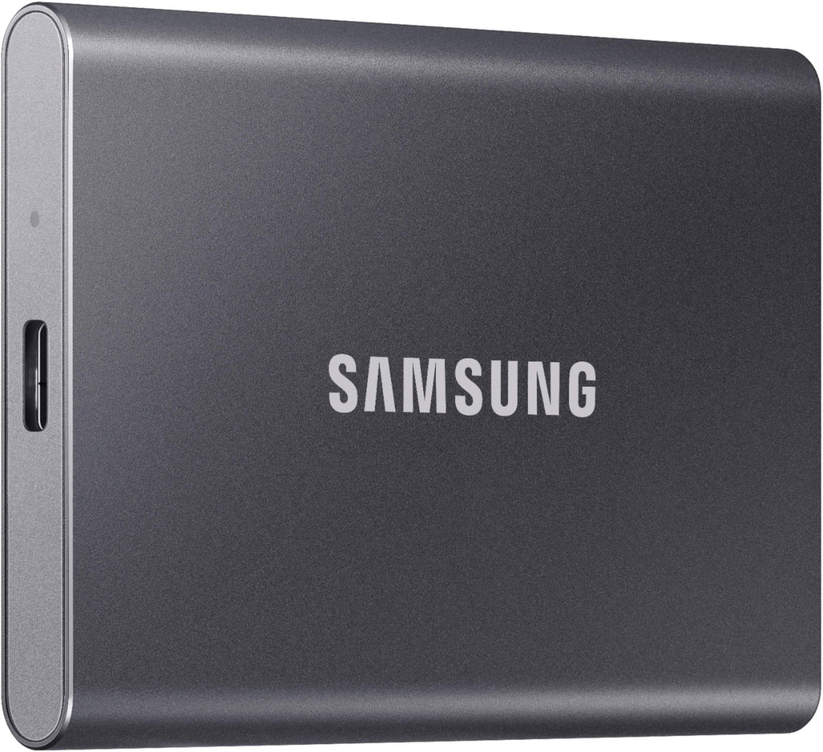 Samsung - Geek Squad Certified Refurbished T7 1TB External USB 3.2 Gen 2 Portable SSD with Hardware Encryption - Titan Gray