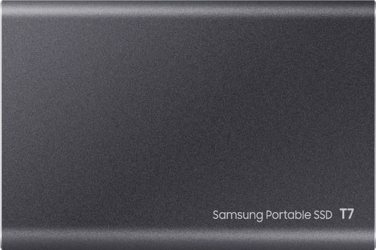 Samsung - Geek Squad Certified Refurbished T7 1TB External USB 3.2 Gen 2 Portable SSD with Hardware Encryption - Titan Gray