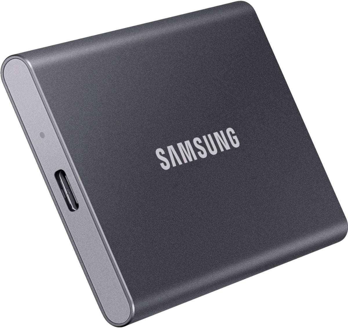 Samsung - Geek Squad Certified Refurbished T7 1TB External USB 3.2 Gen 2 Portable SSD with Hardware Encryption - Titan Gray