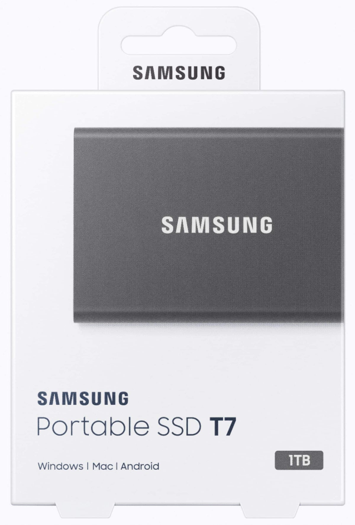 Samsung - Geek Squad Certified Refurbished T7 1TB External USB 3.2 Gen 2 Portable SSD with Hardware Encryption - Titan Gray