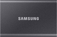 Samsung - Geek Squad Certified Refurbished T7 2TB External USB 3.2 Gen 2 Portable SSD with Hardware Encryption - Titan Gray