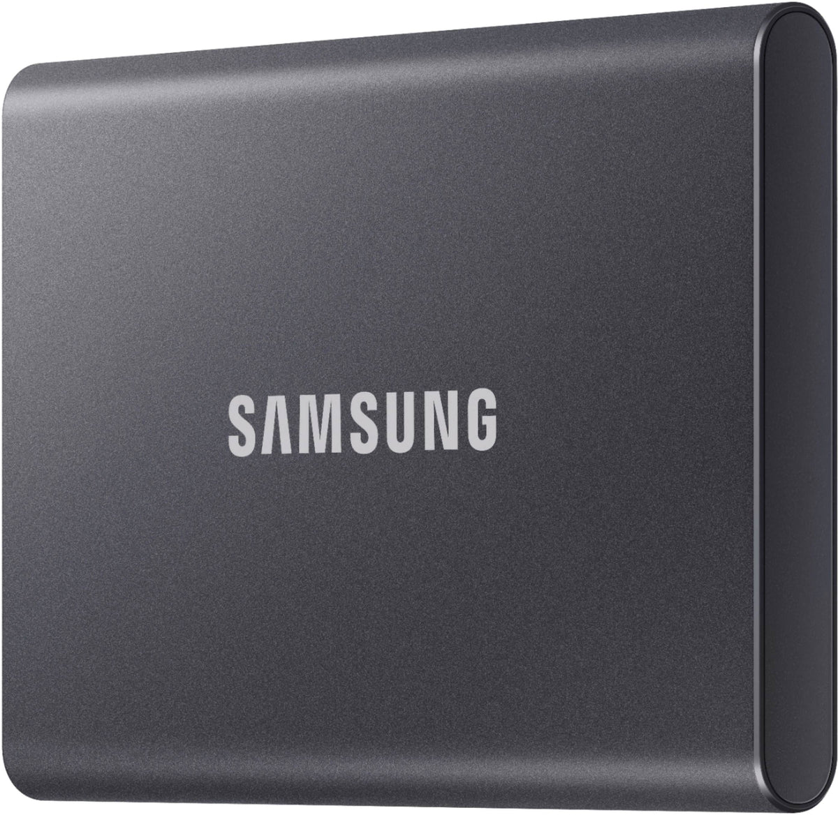 Samsung - Geek Squad Certified Refurbished T7 2TB External USB 3.2 Gen 2 Portable SSD with Hardware Encryption - Titan Gray
