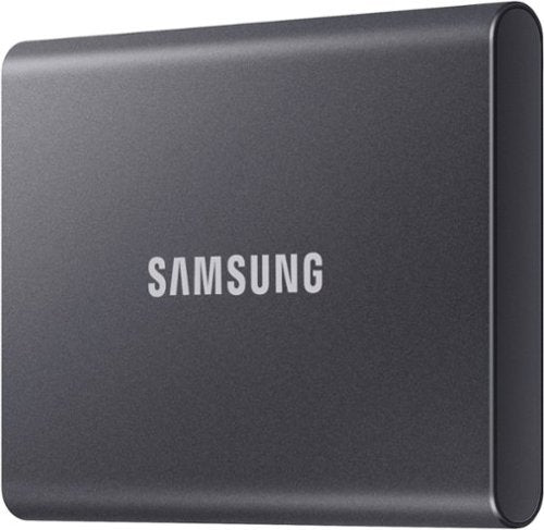 Samsung - Geek Squad Certified Refurbished T7 2TB External USB 3.2 Gen 2 Portable SSD with Hardware Encryption - Titan Gray