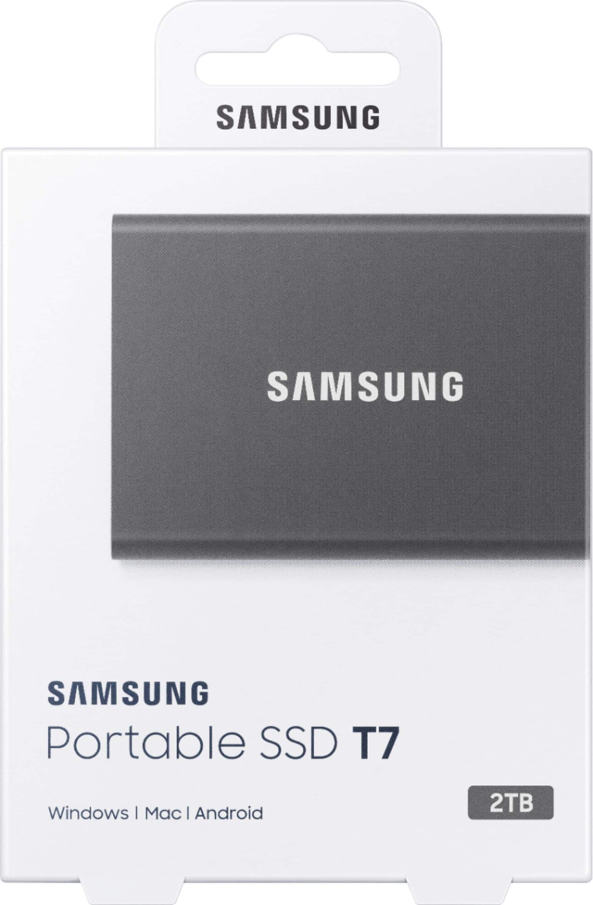 Samsung - Geek Squad Certified Refurbished T7 2TB External USB 3.2 Gen 2 Portable SSD with Hardware Encryption - Titan Gray