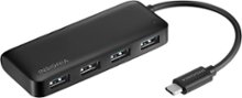 Insignia™ - 4-Port USB Hub with USB-C Connection - Black