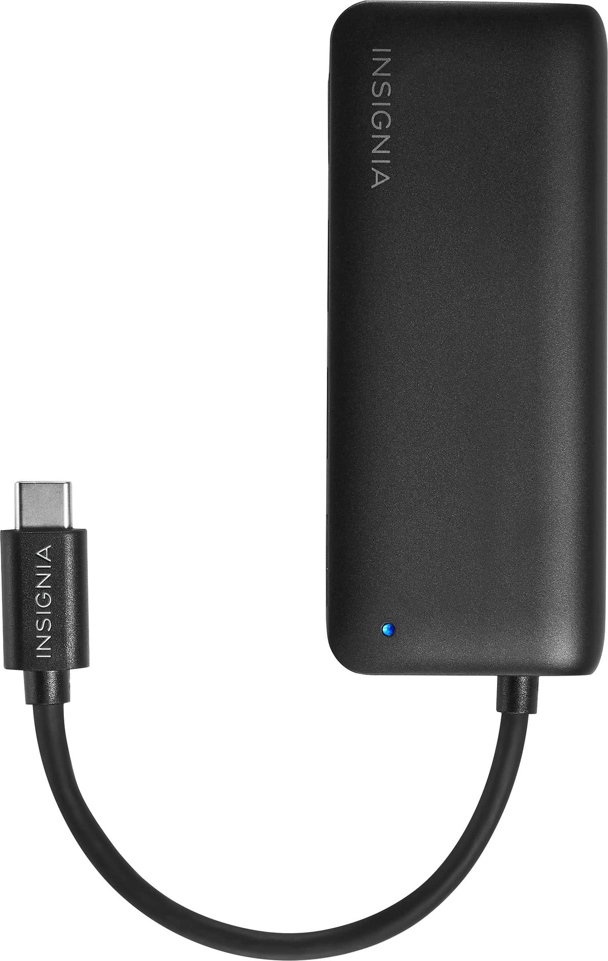 Insignia™ - 4-Port USB Hub with USB-C Connection - Black