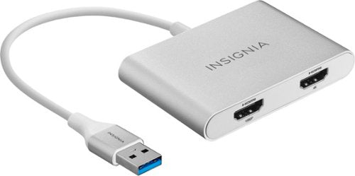 Insignia™ - USB to Dual HDMI Adapter - White