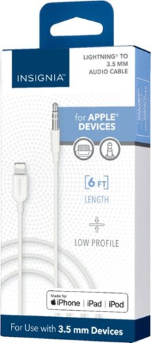 Insignia™ - 6' Lightning to 3.5 mm Audio Cable - White