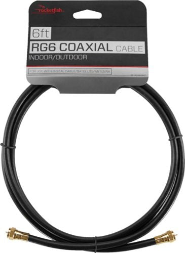 Rocketfish™ - 6' Indoor/Outdoor RG6 Coaxial Cable - Black
