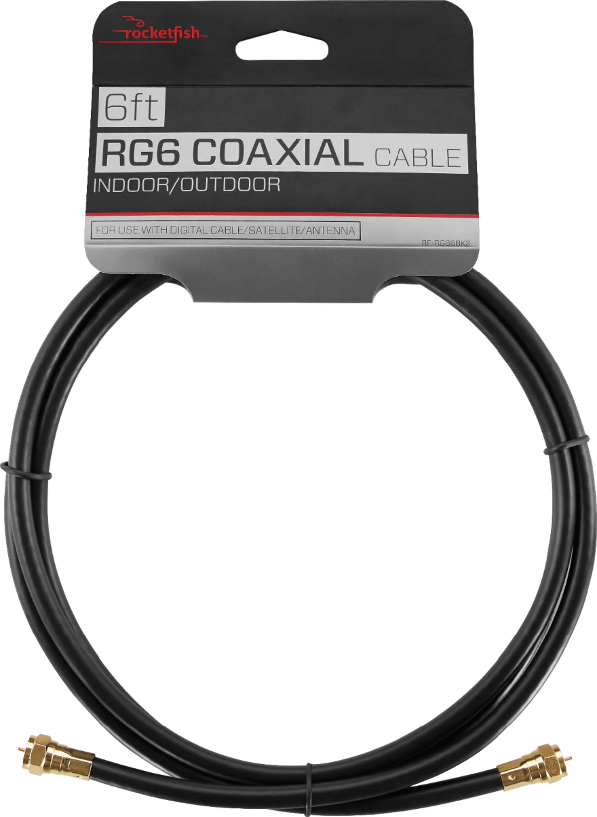 Rocketfish™ - 6' Indoor/Outdoor RG6 Coaxial Cable - Black