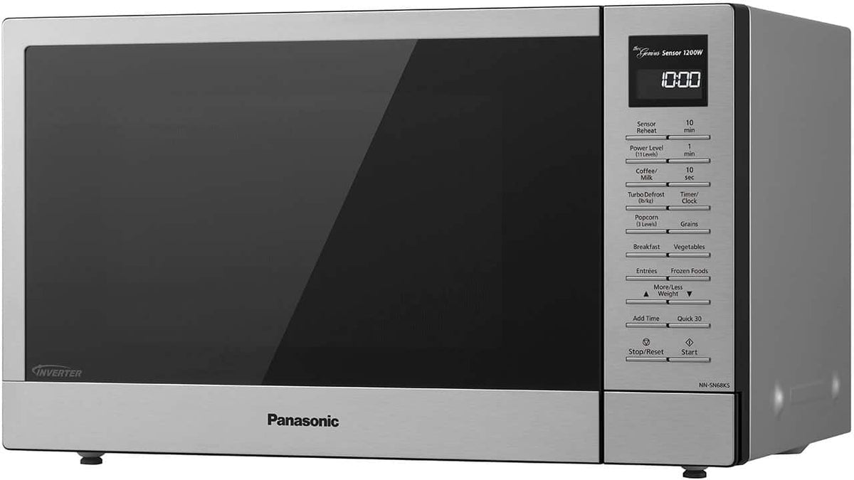 Panasonic - 1.2 Cu. Ft. 1200 Watt SN68KS Microwave with Inverter and Genius Sensor - Stainless Steel