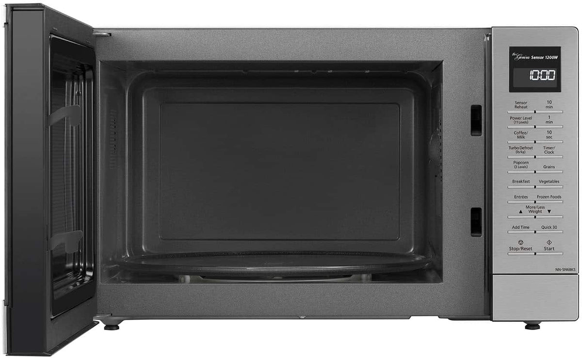 Panasonic - 1.2 Cu. Ft. 1200 Watt SN68KS Microwave with Inverter and Genius Sensor - Stainless Steel
