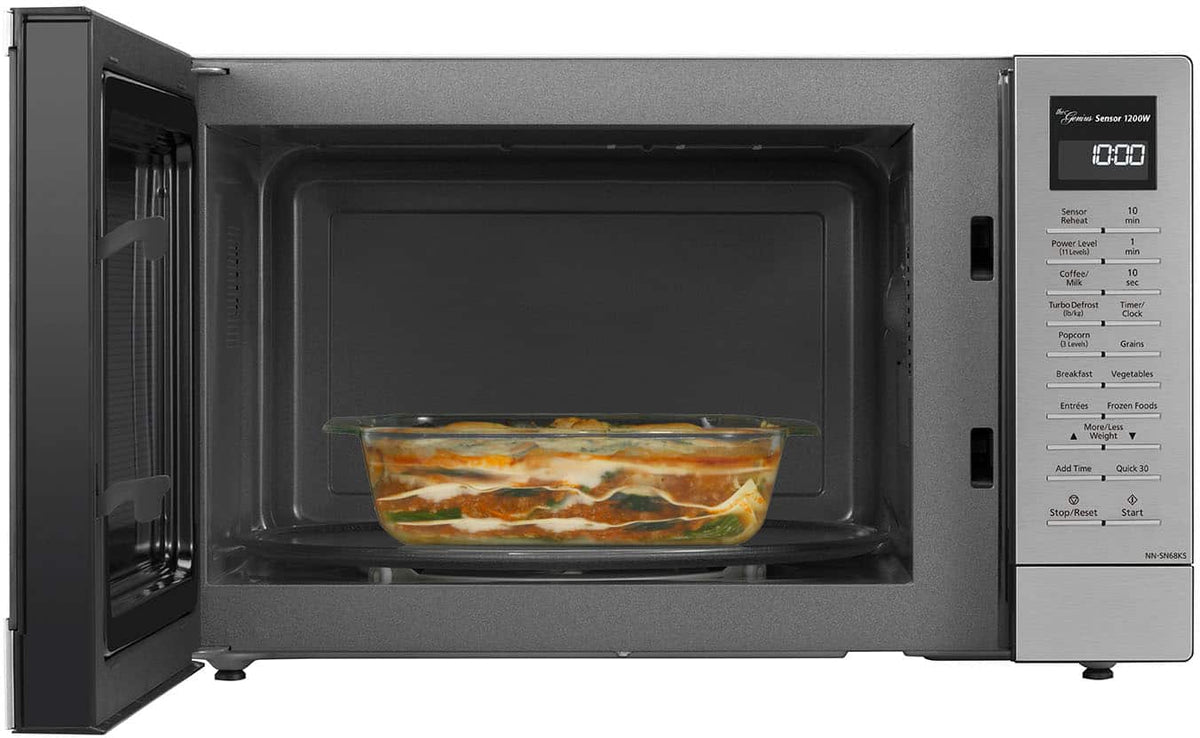Panasonic - 1.2 Cu. Ft. 1200 Watt SN68KS Microwave with Inverter and Genius Sensor - Stainless Steel
