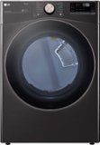 LG - 7.4 Cu. Ft. Stackable Smart Gas Dryer with Steam and Built-In Intelligence - Black Steel