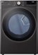 LG - 7.4 Cu. Ft. Stackable Smart Gas Dryer with Steam and Built-In Intelligence - Black Steel