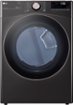 LG - 7.4 Cu. Ft. Stackable Smart Gas Dryer with Steam and Built-In Intelligence - Black Steel