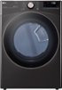 LG - 7.4 Cu. Ft. Stackable Smart Gas Dryer with Steam and Built-In Intelligence - Black Steel