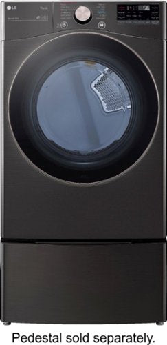 LG - 7.4 Cu. Ft. Stackable Smart Gas Dryer with Steam and Built-In Intelligence - Black Steel