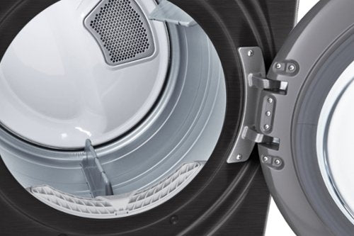 LG - 7.4 Cu. Ft. Stackable Smart Gas Dryer with Steam and Built-In Intelligence - Black Steel