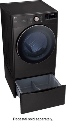 LG - 7.4 Cu. Ft. Stackable Smart Gas Dryer with Steam and Built-In Intelligence - Black Steel