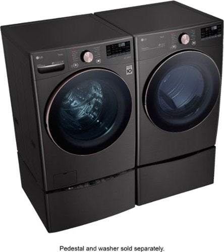 LG - 7.4 Cu. Ft. Stackable Smart Gas Dryer with Steam and Built-In Intelligence - Black Steel