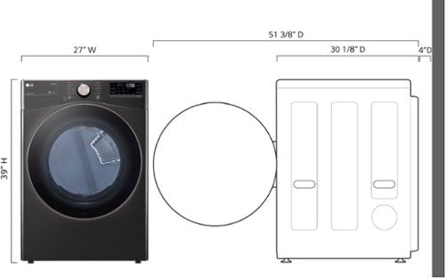 LG - 7.4 Cu. Ft. Stackable Smart Gas Dryer with Steam and Built-In Intelligence - Black Steel